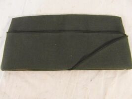 Adult Unisex Vintage Wool Army Green Garrison Cap 7 1/8 Leather Strap 32859 - €12,58 EUR