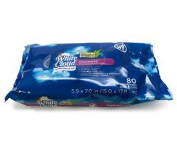 White Cloud Unscented 80 Pre-moistened Soft Cloths Wipes With Aloe - £6.39 GBP