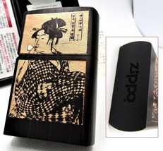 Wood Woody Shell Inlay Japan Sexy Beauty Pinup Girl Edo Zippo 1999 Mint Rare - £133.11 GBP