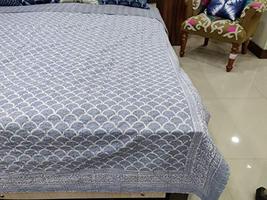 Traditional Jaipur Cotton Printed Fabric Kantha Work Quilt Jaipuri Razai, Boho B - £63.94 GBP