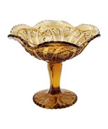 Daisy &amp; Button Crimped Tall Compote Amber Imperial Glass Ohio 7&quot; Tall VT... - $761.39 MXN