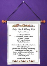 Recipe for A Military Wife - Personalized Wall Hanging (335-1) - £15.41 GBP