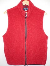 Vintage Lands End Red Sherpa Vest Women’s Sz M Medium Outerwear - £15.76 GBP