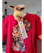Ladies Pokemon Red Tshirt size L New Bonus Plush Eevee - £21.04 GBP