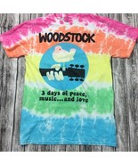 Woodstock Liquid Blue Tie Dye T-Shirt 3 Days Of Peace 2016 Reprint Sz Small - $274.16 MXN