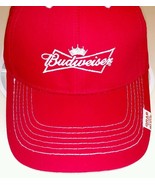 Budweiser GRAB SOME BUDS Bow Tie Label Hat Red White Strap Adjustable Ba... - £17.90 GBP