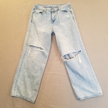 Baggy Wallflower Jeans Size 32x28 Loose Denim Faded Light Wash Distressed Skater - £19.61 GBP
