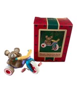 1985 Hallmark Keepsake Christmas Ornament Beary Smooth Ride Big Wheel Bear - $5.95