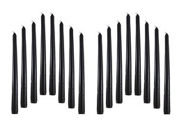 Smokeless Scented Paraffin Wax Black Tapered Stick Candles Pack of 16 - £37.97 GBP