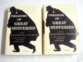 A Treasury of Great Mysteries 2 Vol.  Complete Set 1957 Hardcover + DJ  Haycraft - £7.85 GBP