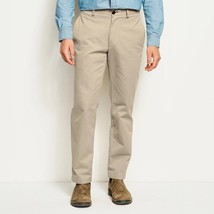 NWT Mens Size 40 40x29 Orvis Khaki Plain Front Comfortable Chino Pants - £30.86 GBP