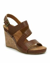 NEW BOC BY BORN BROWN LEATHER WEDGE COMFORT SANDALS SIZE 8 M - £44.97 GBP