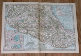 1911 Original Antique Map Of Central Mexico / Mexico City Guerrero Oaxaca - £15.51 GBP