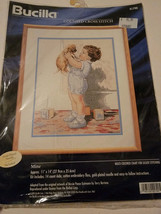 NEW 1997 Bucilla Counted Cross Stitch Mine 11&quot;x14&quot; Child With Puppy Dog ... - £18.35 GBP