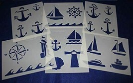 6 Pieces of 14 Mil Mylar 8&quot; X 10&quot; Nautical Stencils- Painting /Crafts/ Templates - £38.36 GBP