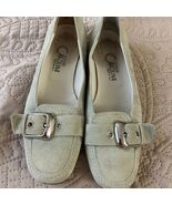 Donna Carolina Green Faux Suede Wedge Shoe Womens size 6.5M - $43.22 CAD