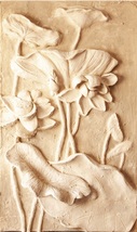 Relieve. Bajorrelieve de flores. Escultura clásica. Decoración de pared.  - $195.00