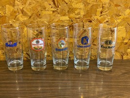 Vintage Collectible 1980s Mixed Lot 5 German Beer Glasses 0,5L Pilsner 7.25&quot; - £30.29 GBP