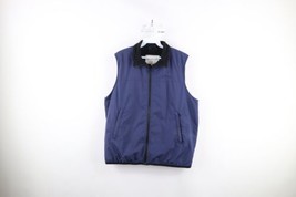 Vintage Orvis Mens Size Medium Spell Out Fleece Lined Full Zip Vest Jacket Blue - £30.93 GBP