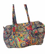 Vera Bradley Venetian Print XL Duffel Bag Retired Blue Orange Red Paisley - $98.67 CAD