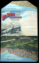 1941 Color Litho Post Card fold-out Album Big Horn Mountains Wyoming Unposted - £4.08 GBP