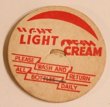 Vintage Milk Bottle Cap Light Cream Red and White - £3.86 GBP