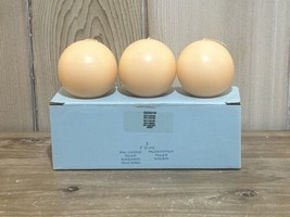 PartyLite Box of Three 2&quot; Orange Ball Candles - Nectarine Scent Q23319 - £11.01 GBP