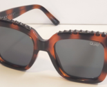 QUAY Leopard / Tortoise OVERSIZED SQUARE Studded Top &quot;ICY&quot; Cat 3 Lens SU... - $32.99