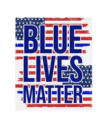 Blue Lives Matter with Tattered US Flag Custom 50&#39;&#39; x 60&#39;&#39; Throw Blanket - $51.17