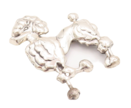 925 Sterling Silver Vintage Brooch Pin LANG Solid Carved Groomed Poodle  BP10846 - $63.01