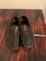 Pre-owned PRADA Brown Textured Leather Moccasins SZ 6.5 Made in Italy - £77.51 GBP
