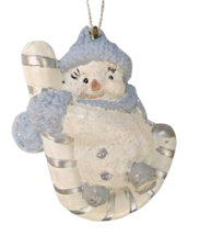 Snow Buddies Buddy Man Encore on Candy Cane 94274 Ornament No Box 1999 3&quot; x 2.5&quot; - £3.89 GBP