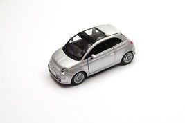 5&quot; Kinsmart 2007 Fiat 500 Diecast Model Toy Car 1:28 Silver - $17.99