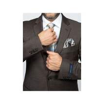 Mens TOMMY HILFIGER Suit Wool Blend 2 Button Side Vent Shark Texture 0132 Brown image 11