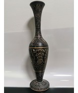 Vintage Unique Handmade Engraved Black Solid Brass Vase Beautiful Collec... - $46.39