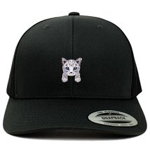 Trendy Apparel Shop Grey Tabby Cat Kitten Patch 6 Panel Trucker Mesh Cap - Black - £19.90 GBP