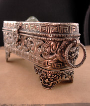 Large gothic box / Foo Dog jewelry casket / silver footed jewelry case / Asian d - £100.22 GBP