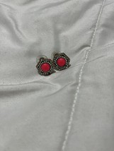 Studs FASHION EARRINGS rhinestone crystal Turquoise Beads faux Pink Stone - $2.48