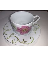 Lyrical Blooms by WESTBURY COURT Anemone Flat Cup &amp; Greenery Saucer Set - $281.20 MXN