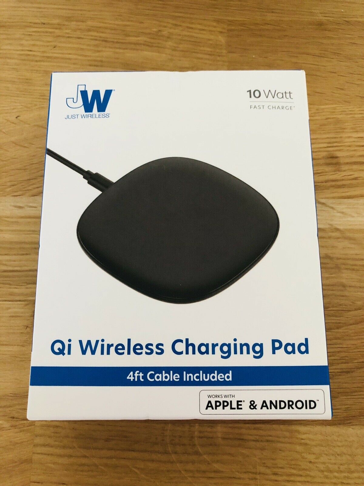 Just Wireless 10Watt Qi Wireless Charging Pad 4ft Cable Included Apple/A... - $8.95