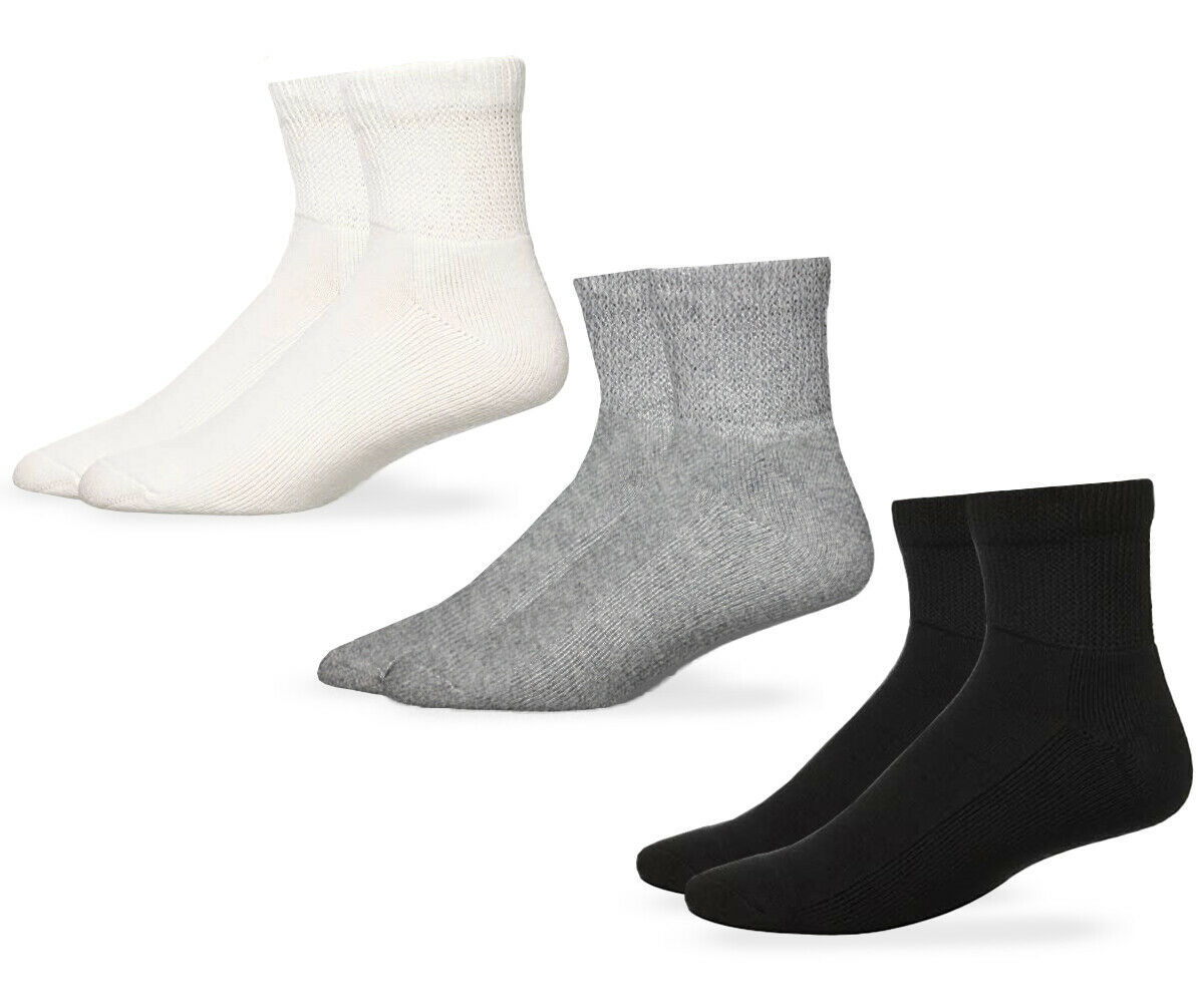 Carolina Ultimate Mens Womens Non-Binding Diabetic Health Quarter Socks 4 Pair