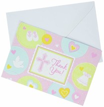 Sweet Christening Cross Party Invitations - Thank You Notes - Envelopes (8 Pack) - $3.34