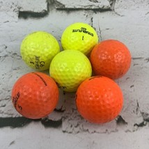 Neon Golf Balls Lot Of 6 Various Brands Orange Yellow - $11.88