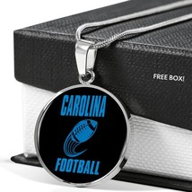 Carolina Circle Pendant Football Fan Necklace Stainless Steel or 18k Gold 18-22 - £34.05 GBP+