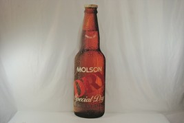 Molson Special Dry Beer Bottle-Shaped Cardboard Sign Evolution Label 9.75 x 35.5 - £23.41 GBP