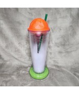 STARBUCKS Chiseled Coral White Cold Cup 24 oz Faceted Acrylic Cup Frappu... - £28.07 GBP