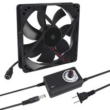 120mm Computer Fan with AC Plug Fan 120V 110V 220V 240V Multi Speed PC C... - $14.06