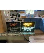 pair vintage Electriglas Miller Genuine Draft light beer signs man cave ... - €136,92 EUR