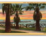 Yacht Harbor Santa Monica California CA UNP Unused Linen Postcard O19 - £3.07 GBP