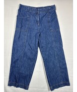 J. Jill Wide Leg Blue Jeans Ankle Crop Cotton Casual Women’s 12 - $19.93